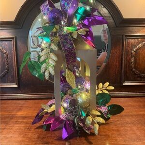 Festive Lantern with Purple and Gold Accents